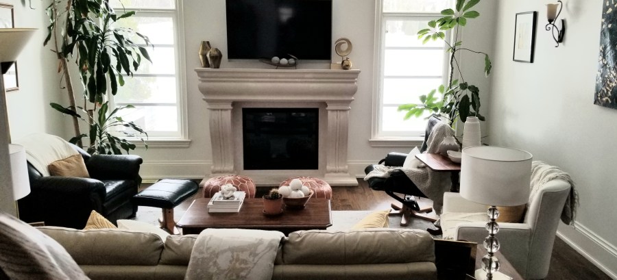 A photo of a great room renovated and redecorated by Lynteriors.